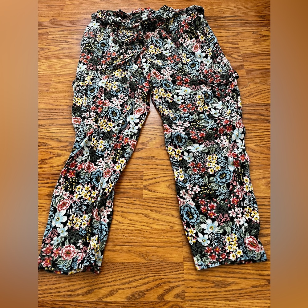 Loft Floral Straight Leg Pants
